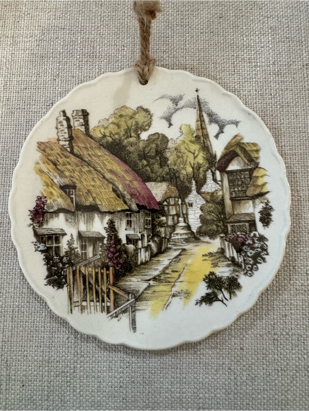 Royal Staffordshire Ceramics 5.75" Plate Made In England Cottage Crazing Vintage
